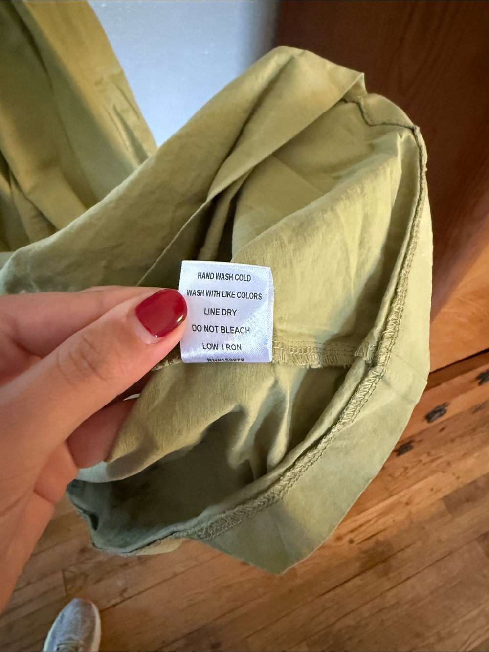 Smocked Pintuck Waist Midi Dress in Olive Green - Picture 7 of 8
